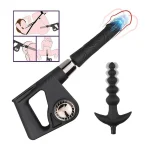 Versatile usage positions for the handheld automatic thrusting device in a home setting.