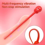 Flexible medical-grade silicone stem of a multi-frequency vibrator.