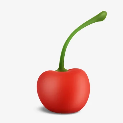 Cherry red silicone toy with vibrating