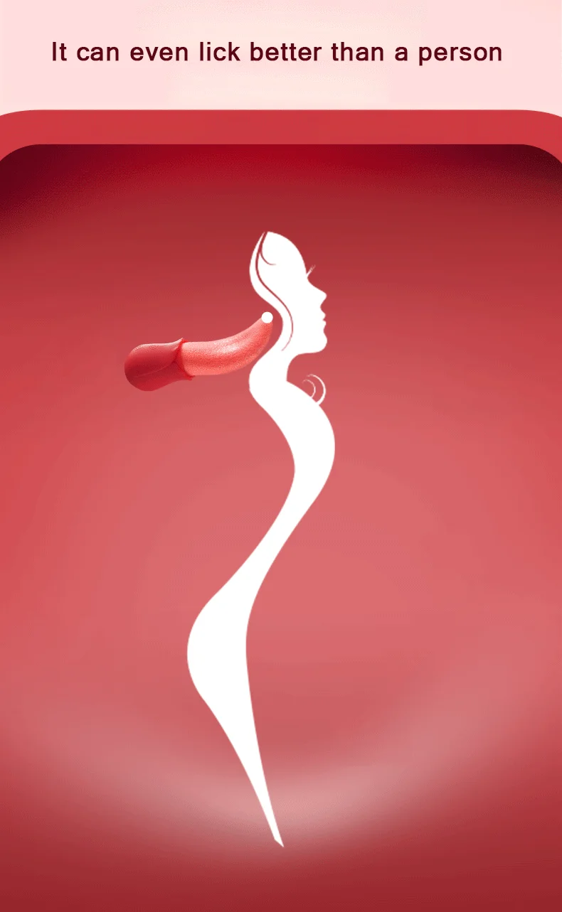 Creative silhouette graphic illustrating the targeted clitoral stimulation provided by the oral-imitation pleasure device.