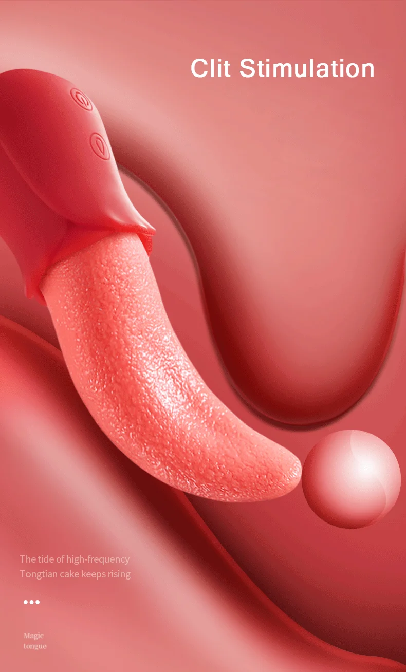 High-frequency clitoral stimulation device featuring a realistic licking tongue design with a soft textured surface for enhanced pleasure.