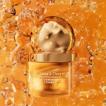 Intimacy serum bottle featuring Mimosa and Clary Sage extracts on a golden liquid background.