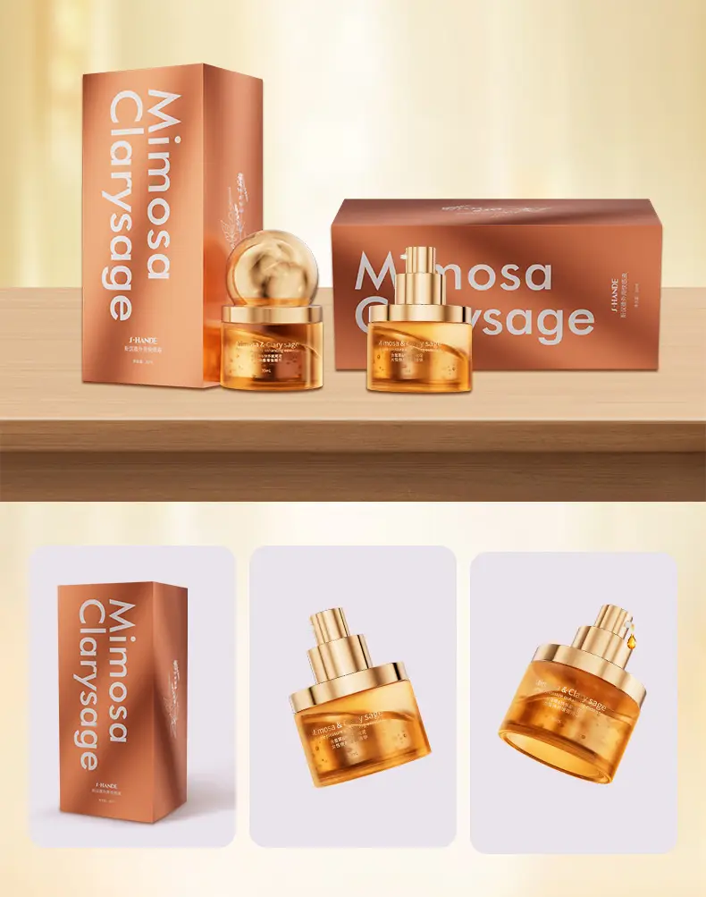Product range display featuring the bottle and its premium copper-tone gift box.