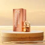 Female arousal spray and packaging box displayed on a professional studio pedestal.