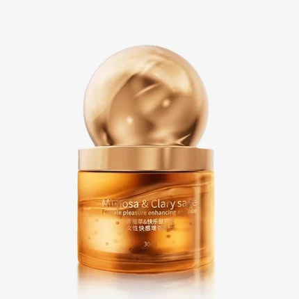 Intimacy serum bottle featuring Mimosa and Clary Sage extracts