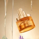 Macro shot of the professional pump dispenser for precise application of sensual serum.