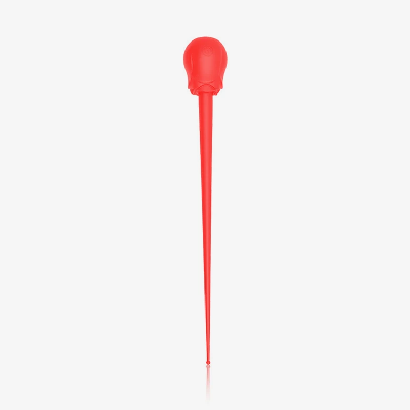 hh-pleasure-probe-1 Red rose-shaped silicone sensory probe for intimate massage.