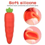 Carrot vibrator with soft silicone protecting private parts