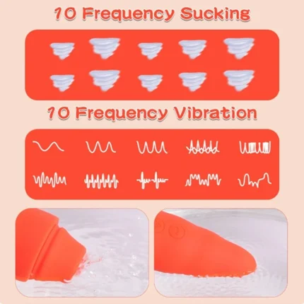 Ripe carrot orange carrot vibrator with 10 sucking and vibration settings