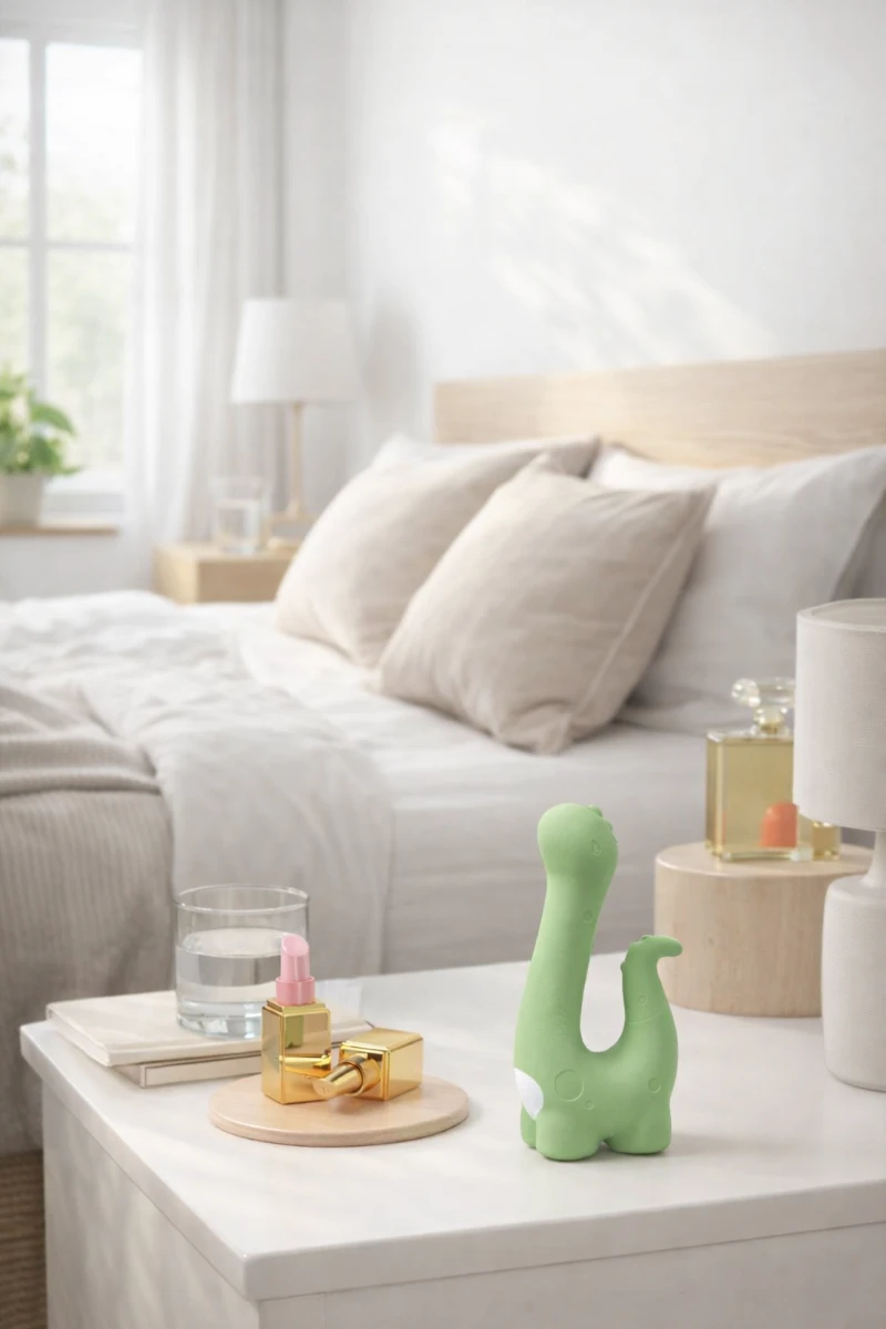 HooHss little dino green silicone dinosaur toy for women