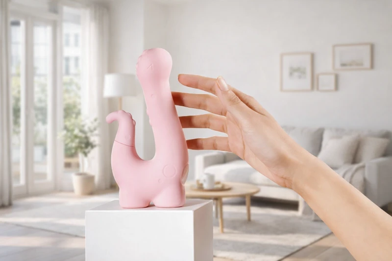 HooHss little dino pink silicone 4 in 1 functions toy for girls