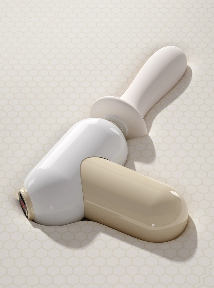Ergonomic design of the rechargeable mini wand massager for easy grip.