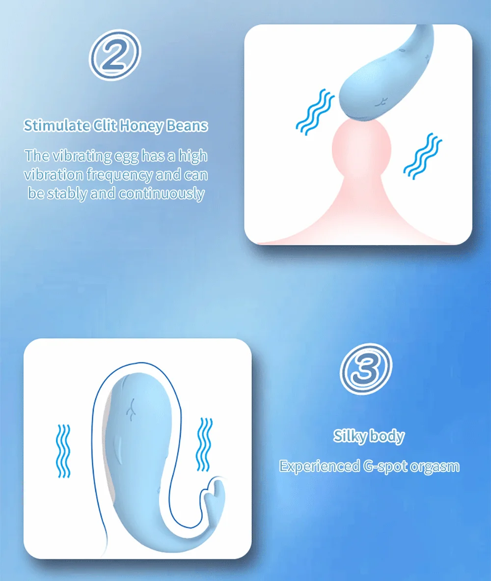 Illustration of the high-frequency vibration modes for clitoral bean stimulation and G-spot massage techniques.