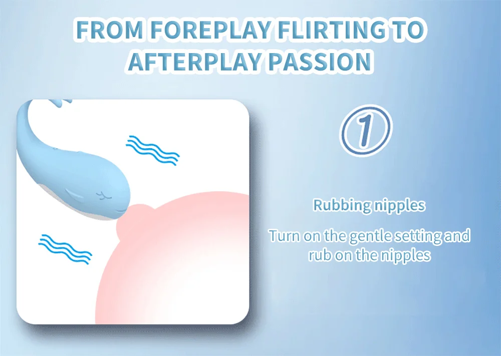 Instructional infographic for nipple stimulation using the gentle vibration settings of the multifunctional external massager.