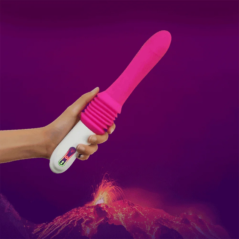 Lightweight handheld design of the pink automatic thrusting device showing the portable form factor and easy-grip handle for manual use.