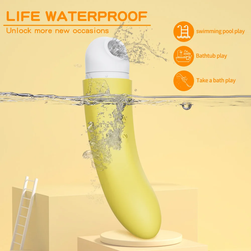Waterproof rating demonstration of the intimacy device submerged in water, suitable for use in the bathtub, shower, or swimming pool.
