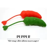 Red and green waterproof adult toys with realistic water droplets, emphasizing the high-grade splash-proof silicone material.