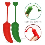 Product detail highlight demonstrating the soft and elastic texture of the flexible silicone pepper massager for comfortable contouring.