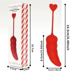 Technical dimensions chart for the Hoohss pepper-shaped intimacy device showing a total length of 16.5cm.