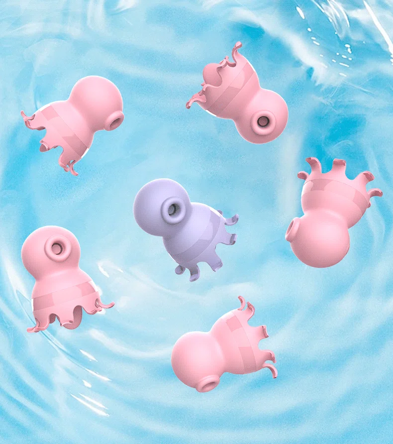 Lifestyle infographic showing multiple HH Bubbly Octopus units floating in water, emphasizing the lightweight and buoyant design.
