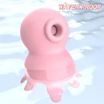 Fully waterproof pink octopus pleasure device floating in water, highlighting its submersible design for bath and shower use.