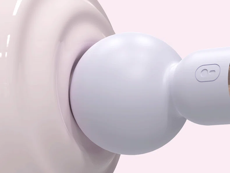 Macro view of the seamless silicone head on the HH Candy Massager Mini designed for gentle yet intense skin-safe intimacy.