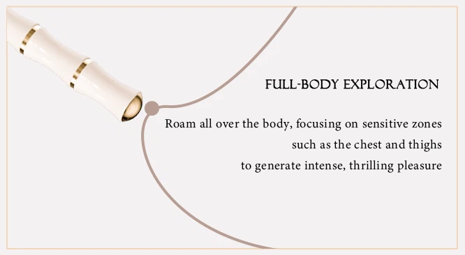 High-frequency vibrator highlighting full-body exploration capabilities for intense sensations on sensitive zones like the chest and thighs.