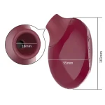 Dimension guide for the portable intimacy tool, highlighting a compact 101mm height and a precise 16mm suction nozzle designed for targeted stimulation.