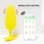 Demonstration of the mobile app control interface for the textured massage plug, showcasing various synchronized vibration modes and wireless connectivity for modern, hands-free pleasure management.