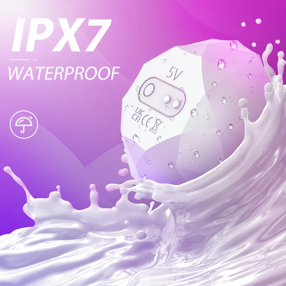 IPX7 waterproof rated adult toy submerged in liquid to demonstrate bath and shower-friendly capabilities.