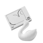 White Cygnus swan vibrator displayed with its artistic Zhiji luxury gift box packaging.