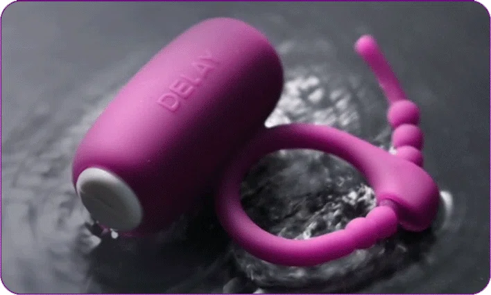 Action shot of the waterproof adult toy submerged in water, highlighting its suitability for shower play and easy cleaning.