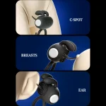 Versatile application guide for the rabbit-style massager, illustrating its use as a clitoral stimulator and for external body massage on sensitive areas.