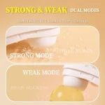 Comparison infographic of the strong and weak dual modes on the Empress suction toy, designed to stimulate sensitive nerve endings with tidal surge technology.