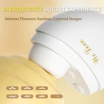 Infographic showcasing the 10 frequency suction modes of the HH Empress Powder Puff clitoral stimulator for customizable pleasure surges.