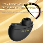 Close-up of the black HH Empress intimacy device highlighting the dual protection dustproof cover for improved hygiene and privacy.