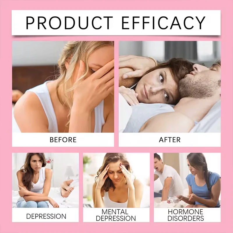 Product efficacy chart illustrating how the pleasure-enhancing lubricant helps address intimacy concerns and improves emotional connection for couples.
