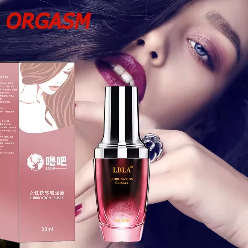 Luxury packaging and 30ml bottle of Lubrication Climax, a premium female topical stimulant designed for heightened sensitivity and pleasure.