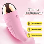 Close-up of the "Climax Excitement" features including multi-frequency vibration and spiral stimulation textures.
