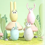 Group shot of the Forest Elf collection pleasure devices displayed on whimsical mushroom props to highlight the discreet and playful aesthetic design.