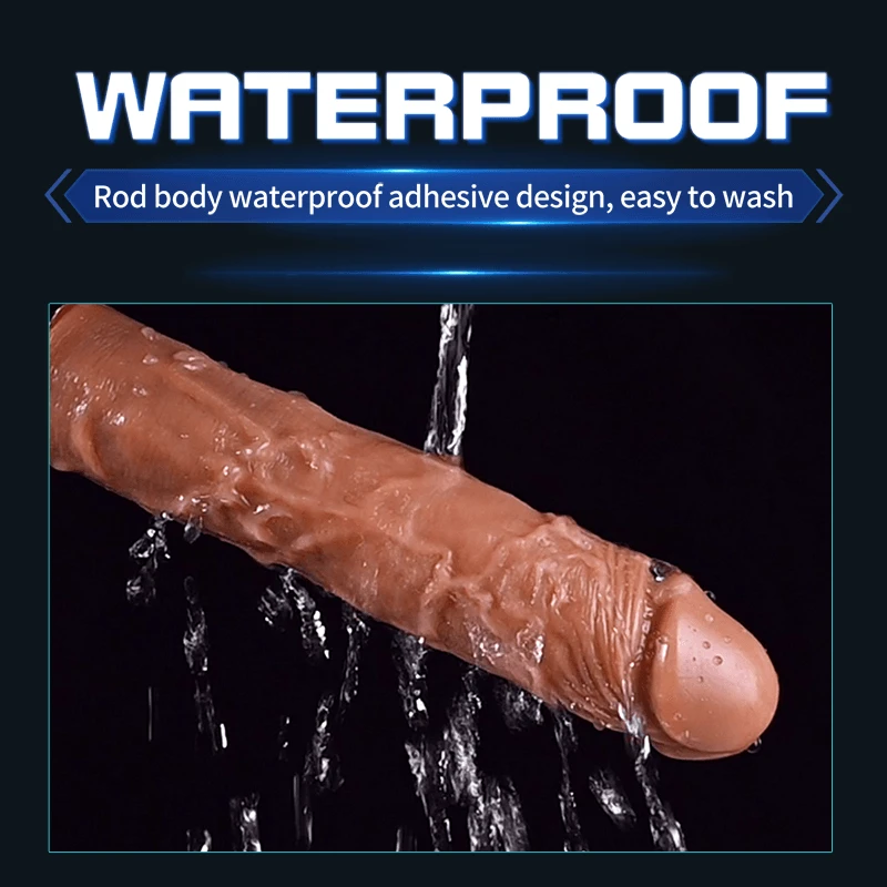 Waterproof adhesive design of the rod body being washed under running water for easy hygiene and maintenance.