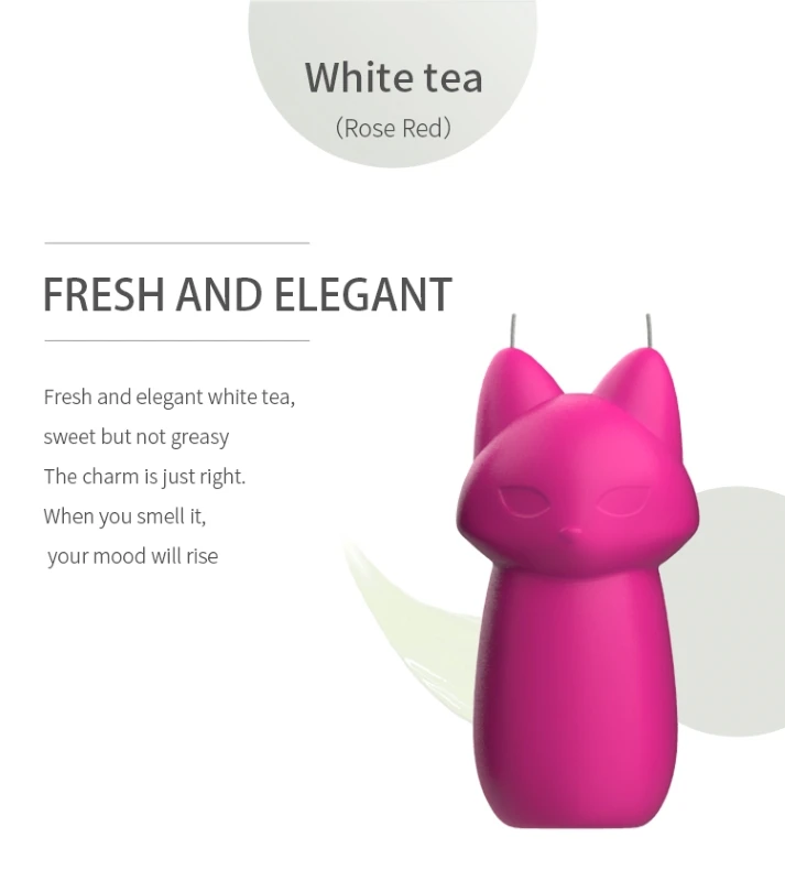 Rose Red fox intimacy candle featuring a fresh and elegant white tea fragrance for mood-enhancing bedroom play.