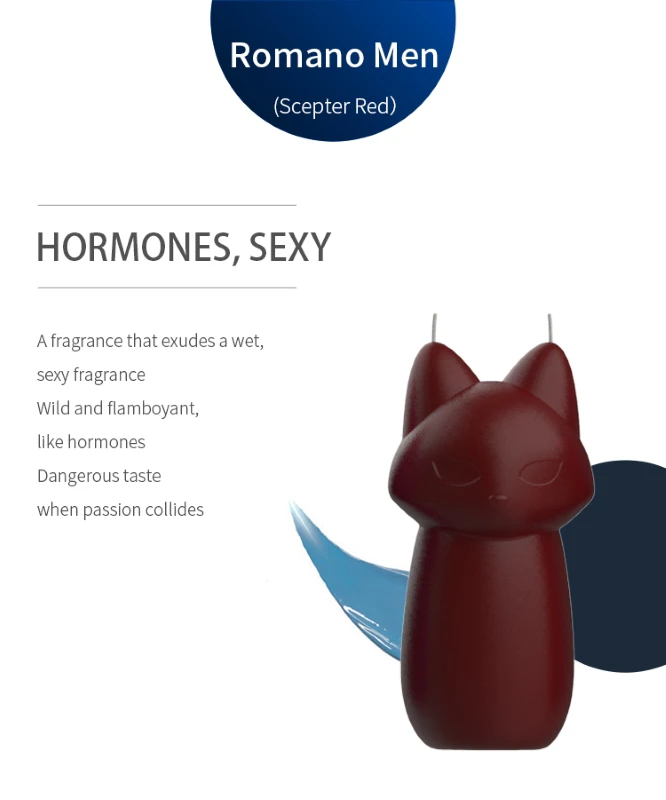 Scepter Red fox-style pleasure candle infused with a Romano Men fragrance for a bold and flamboyant atmospheric scent.
