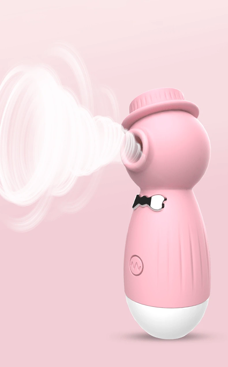 Visual representation of the air pulse technology and rhythmic suction waves generated by the HH Gentleman "C-point pastry" trend-inspired pleasure tool.