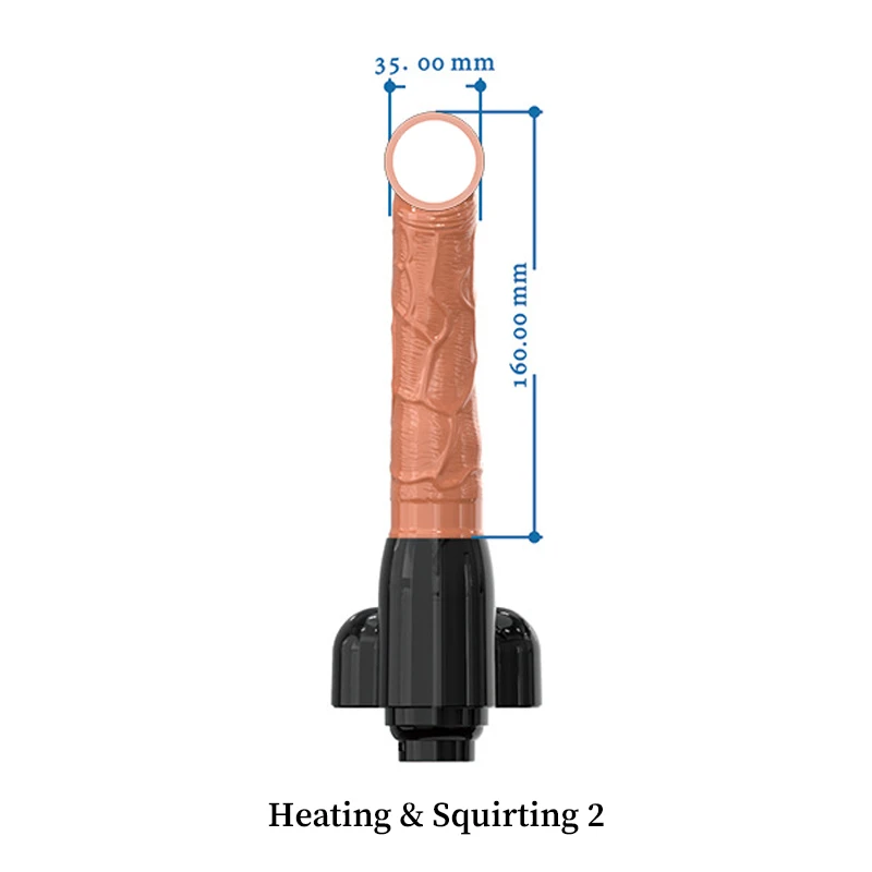Professional-grade intimacy tool with integrated heating and fluid discharge functions, measuring 160mm in length.