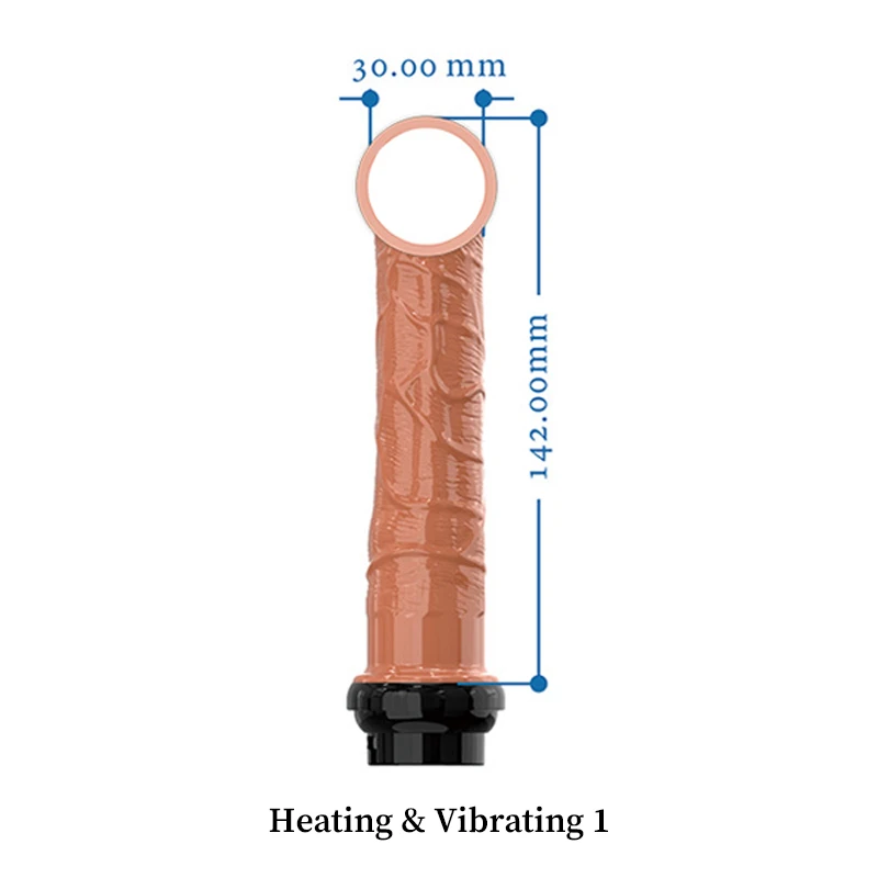 Dual-action heating and vibrating massage wand attachment with a 142mm textured surface for enhanced stimulation.