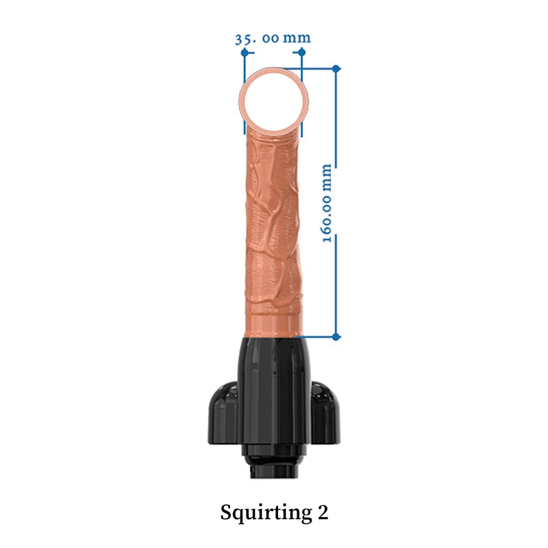 Squirting 2 pleasure tool specifications showing a 160mm insertion length and 35mm width for enhanced intimacy machine compatibility.