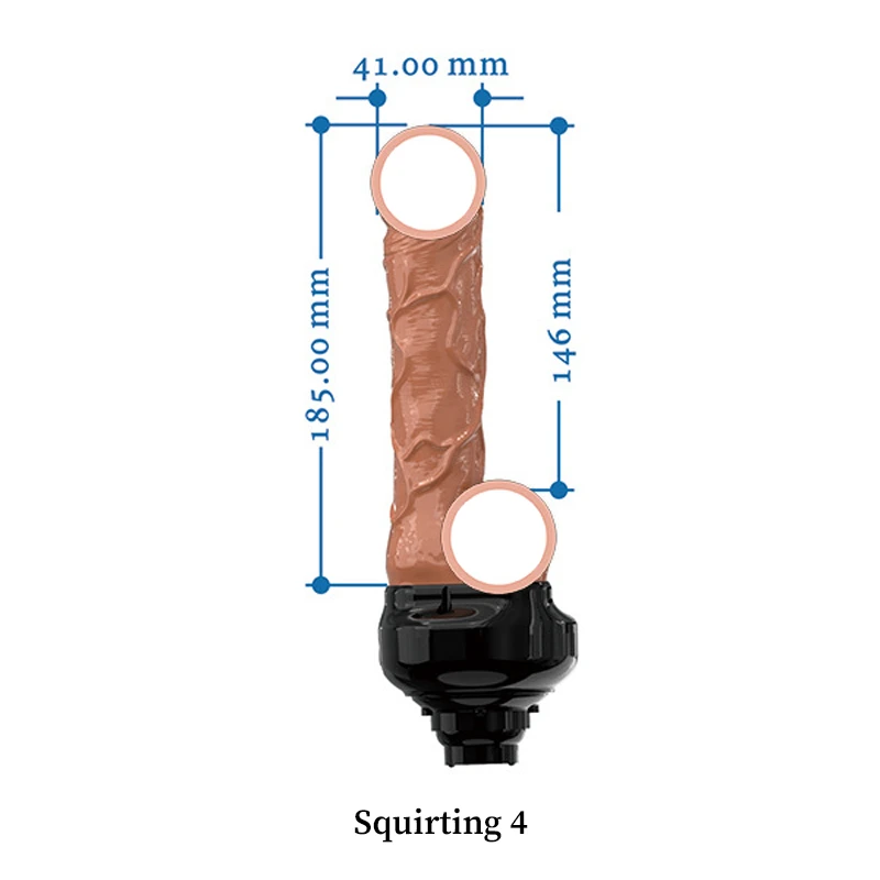 Dual-channel Squirting 4 accessory layout with 185mm total length and 146mm secondary branch for specialized internal stimulation.