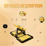 Detailed diagram of the automatic intimacy tool components including the telescopic motor, power interface, and multi-angle adjustment knobs.