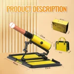 Dimensions and technical specifications of the portable pleasure machine and its discreet carrying case in centimeters.